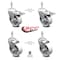 Service Caster Semi Steel Swvl TS Caster w/Roller Bearing-4"Wheels&12MM Stems-2 w/TTL BRK, 4PK SCC-TSTTL20S415-SSR-M1215-2-S-2 - alternate 1